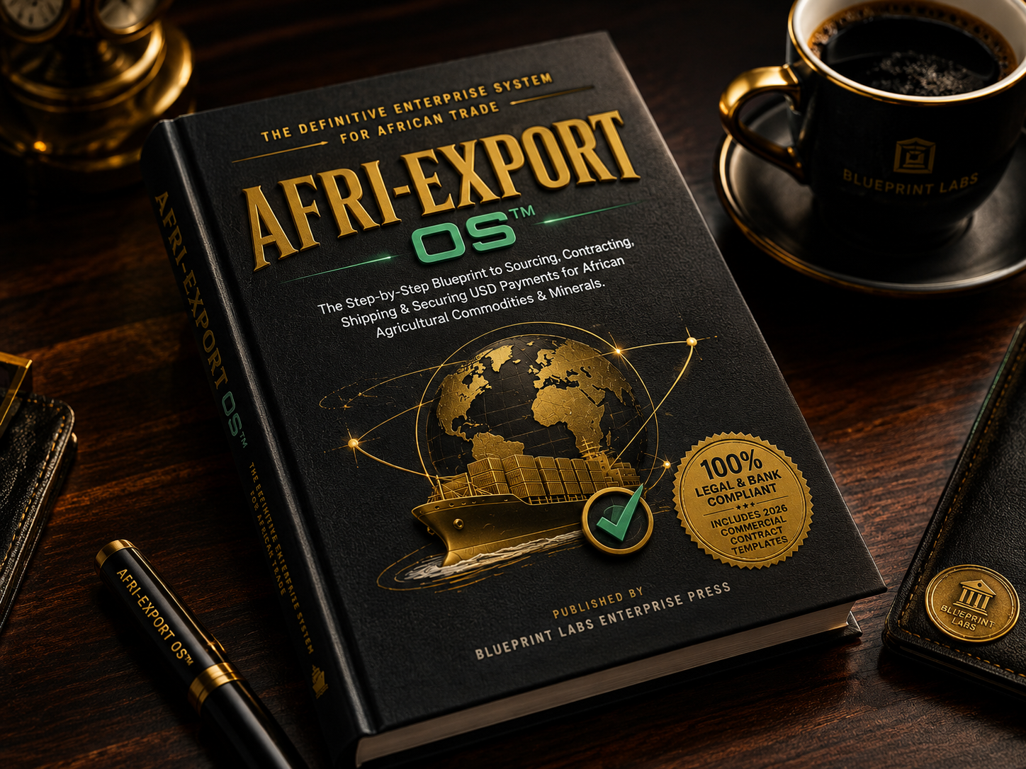 Close-up of the AFRI-EXPORT OS hardcover guide